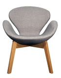 Meubletmoi Fauteuil tapissé avec accoudoir et piètement en Bois - Collection Elyt (Gris Chiné)