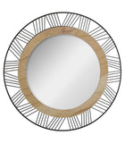 Atmosphera - Miroir Rond en Bois et métal Joe D45 cm