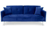 Menzzo Carla Canapé en Velours, Bleu, 191