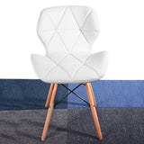 WV LeisureMaster Ensemble de 4 Cecilia Eiffel Millmead inspiré Chaise PU rétro à Manger Chaise Chaise de Bureau Lounge, Papillon Type Dossier Chaise à Manger-Blanc