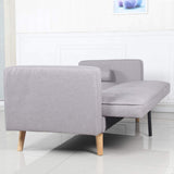 Menzzo Canapé Convertible scandinave Slow Lit, Tissu, Gris Clair, 186 x 75 x 89 cm