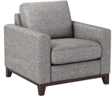 Marque Amazon - Rivet North End - Fauteuil d'appoint moderne à structure en bois visible, Gris tissé