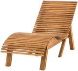 CLP Bain De Soleil Elbe Carré en Bois De Teak Massif I Chaise Longue Ergonomique en Bois pour L'Extérieur 80 cm, Teck