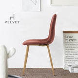 Yata Home Lot de 4 Chaises 44x44x87cm Rose Anthracite Tendance Scandinave Velours Pied Métal Look Bois Salle à Manger Salon Bureau Chambre