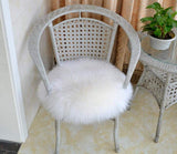 DAOXU Faux Peau de Mouton en Laine Tapis, Imitation Toison Moquette Fluffy Soft Longhair Décoratif Coussin de Chaise Canapé Natte (30 x 30 cm, Blanc)