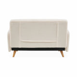 Alice's Home - Canapé Convertible 2 Places scandinave - Panam - Pieds Bois. bouclettes Blanches. Banquette. Dossier inclinable