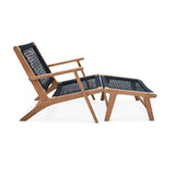 Alice's Garden - Fauteuil Relax - Puno - Eucalyptus FSC, Corde Noire, avec Repose-Pieds