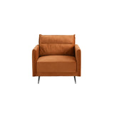 BHDesign Paul - Fauteuil Moderne Confortable - Velours - Coloris Camel