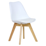 WOLTU 2 Chaises de Salle à Manger Cuisine/Salon chaises,Design en Similicuir et Bois Massif,Blanc BH29ws-2