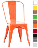 CLP Chaise Empilable en métal Belgrad - Chaise avec Dossier Haut Pieds avec Patins de Protection - Hauteur Assise 46 cm - Chaise de Cuisine Orange