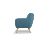 Scandinavian Design, Oscar canapé, 2 places, tissu bleu, 132 x 79 x 80 cm