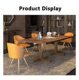 Natiya Chaise De Salle À Manger en Cuir PU Pieds en Métal Doré Modernes pour La Salle À Manger Bureau Salon Salle À Manger Cuisine