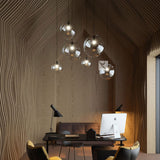 MZStech Billes en Verre Luminaire Suspension Boule verre Lustre Pendentif Lampe (20cm)