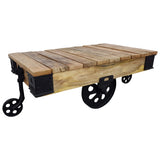 Indoortrend.com Table Basse en Bois de manguier Massif - Design Industriel Vintage