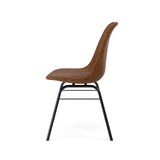 Tenzo 3235-260 Designer Lot de 2 chaises, Marron/Noir, Coque en polypropylène garnie de mousse, recouverte de polyuréthane look vintage. Pieds en acier laqué, 83,5 x 48,5 x 54 cm (HxLxP)