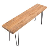 Banc de Table Design décoratif en Bois recyclé avec Armature en métal 50 x 120 cm