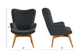 BHDesign Sylvia - Fauteuil Moderne scandinave - Velours - Coloris Gris foncé