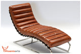 Phoenixarts Chaise Vintage en Cuir en Cuir véritable Injoy Chaise Longue Design Recamiere pour Fauteuil Chaise Longue Fauteuil en Cuir Neuf 536