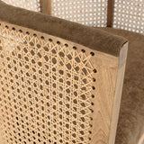 MACABANE ISA - Fauteuil en manguier Dossier cannage Naturel Assise Couleur Taupe