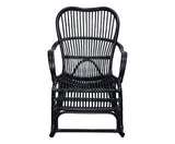 Way Home Store Fauteuil à Bascule en Bambou Noir - 95 x 56 x 86 cm