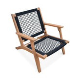 Alice's Garden - Fauteuil Relax - Puno - Eucalyptus FSC, Corde Noire, avec Repose-Pieds