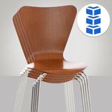 Chaise Empilable Calisto en Bois - Assise Ergonomique - Chaise de Salle d'Attente en Bois Chaise, Hauteur Assise 45 cm -Couleurs au Choix:, Couleur:Marron