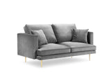Milo Casa Canapé Velours, Brunello, 2 Places, Gris Clair, 170x95x92