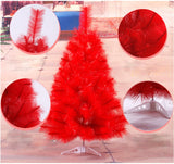 Zinsale Pin de 3ft / 90 cm Sapins de Noël Artificiel avec Support d'arbre Qualité Plastique Décoration d'arbre (Rouge)