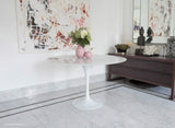 Little Tulip Shop Table Tulipe Circulaire en marbre Carrara Blanc 120 cm
