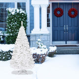COSTWAY Sapin de Noël Arbre de Noël Artificiel pour Décoration de Noël Matériau PVC avec Pied en Métal 150cm-240cm Blanc (1.5M)