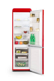 SCHNEIDER SCCB250VR, Réfrigérateur combiné vintage, 249L (180+69), Froid statique, 4 clayettes verre, Pose libre, Pieds réglable, Rouge
