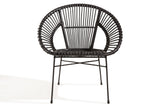 Soliving NOAH Fauteuil, Rotin, Noir, 73 x 57 x 77 cm