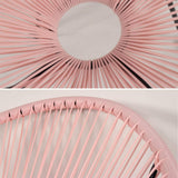 Alice's Garden Fauteuil Acapulco Forme d'oeuf - Rose Pale - Fauteuil 4 Pieds Design rétro, Cordage Plastique, intérieur/extérieur