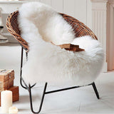 KAIHONG Faux Peau de Mouton en Laine Tapis (60 x 90 cm) Imitation Toison Moquette Fluffy Soft Longhair Décoratif Coussin de Chaise Canapé Natte (60 x 90cm, Blanc)