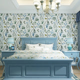 LianLe Papier Peint Forêt Mystique Fleurs Oiseaux Papillons Wall Papper Décoration Mural,B