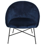Nimara Fauteuil en velours | Fauteuil avec tissu en velours et accoudoirs | Fauteuil de salon avec confort et détente | Fauteuil de qualité en bleu, gris et rose