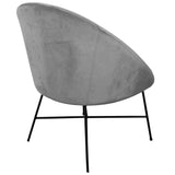 Nimara Fauteuil en velours | Fauteuil avec tissu en velours et accoudoirs | Fauteuil de salon avec confort et détente | Fauteuil de qualité en bleu, gris et rose