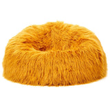 Icon Pouf Classique en Fausse Fourrure Mongole Yeti, Jaune Ocre, Poufs de Salon, 85cm x 50cm, Pouf Poire Grand, Chaise pour Chambre