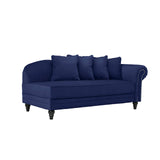 BHDesign Marie - Meridienne Moderne Antique - Velours - Coloris Bleu Navy