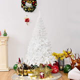 COSTWAY Sapin de Noël Arbre de Noël Artificiel pour Décoration de Noël Matériau PVC avec Pied en Métal 150cm-240cm Blanc (1.5M)