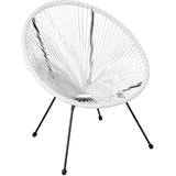 tectake 800729 2 Fauteuils Acapulco de Jardin de Salon Design rétro, pour Un Usage en intérieur et extérieur - Plusieurs Couleurs - (Blanc | no. 403303)