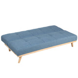 marcKonfort Canape lit Clic Clac 3 Places RIMEN Bleu tapissé en tisu 100% Polyester, Pieds en Bois