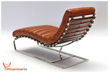 Phoenixarts Chaise Vintage en Cuir en Cuir véritable Injoy Chaise Longue Design Recamiere pour Fauteuil Chaise Longue Fauteuil en Cuir Neuf 536