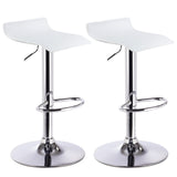 WOLTU BH11ws Tabouret de Bar Lot de 2 Design en Similicuir et métal chromé,tabourets réglable,Blanc