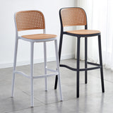 KLZUOPT Tabourets de Bar en rotin de Luxe, Hauteur de comptoir, avec Dossier, tabourets de Bar, chaises de Bar pour Cuisine, Salle à Manger et Salon