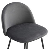 WOLTU 2 Tabourets de Bar Design avec Velours Assise,Tabouret de Cuisine Structure en métal,Gris BH192gr-2