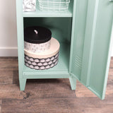 FURNITURE-R France Armoire vestiaire métallique à casiers verrouillables en métal, Porte avec Fermeture à clé, 3 Compartiments intérieurs, Dimensions 138 x 38,5 x 38,5 cm, Vert