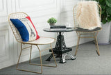 A NGDING Tabouret Nordic Ajourées Grillage Creative Chaise Dossier Fer Forgé Dossier Simple Casual Chaise Ordinateur Banquet Salle Makeup Hôtel Tabouret Simple Banc Métal Siège 81cm * 53cm