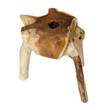 Brillibrum Racine Table en Teck - Table en Un Seul Morceau - Très Massif et Un Absolu Unique - Fleur de Fleurs Tabouret Tabouret Table Basse - Une Idée de Cadeau Bois Bois Massif
