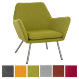 CLP Fauteuil Lounge Design Caracas Tissu I Chaise Confortable Assise et Dossier rembourrés Accoudoir I Fauteuil de Salon Piètement en Métal Vert